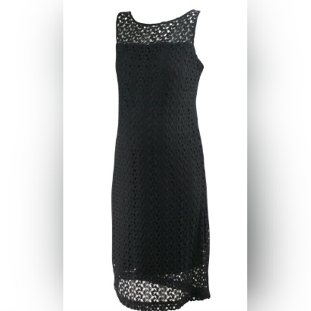 A PEA IN THE POD* crochet cotton side zip lined size M figure fitting sleeveless